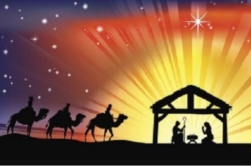 Wisemen going to manger scene