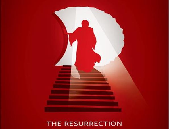The Ressurrection; Jesus and staircase