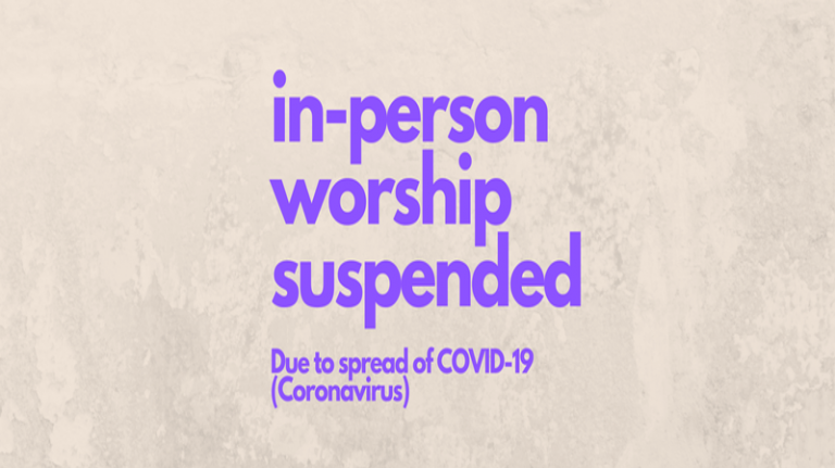 In-Person Worship Services Suspended